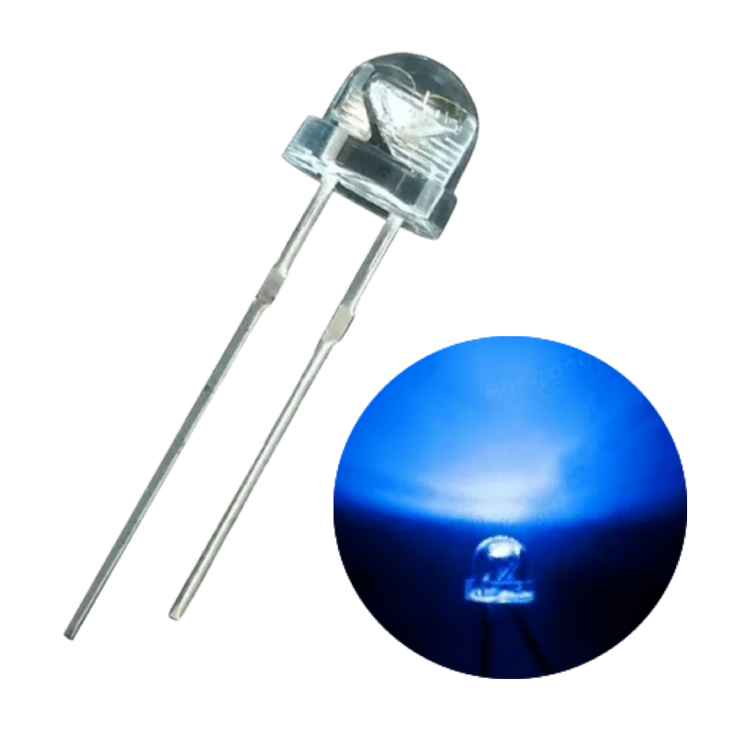 Led 5mm Straw Hat Royal Blue 450 - 455nm Everlight