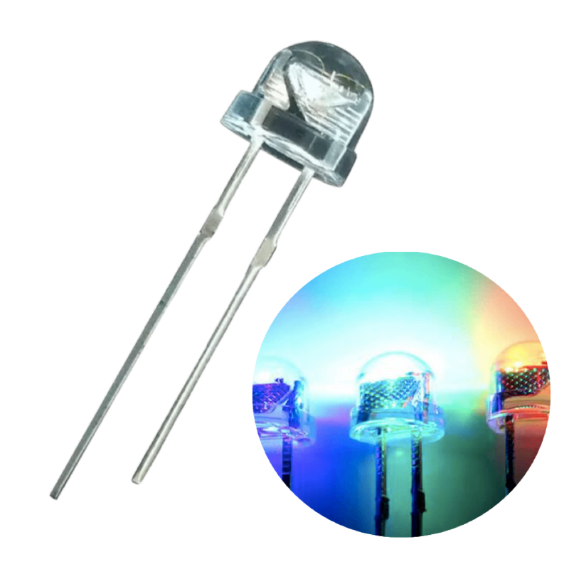 Led 5mm Straw Hat Rgb 2 Pines Fast Flash