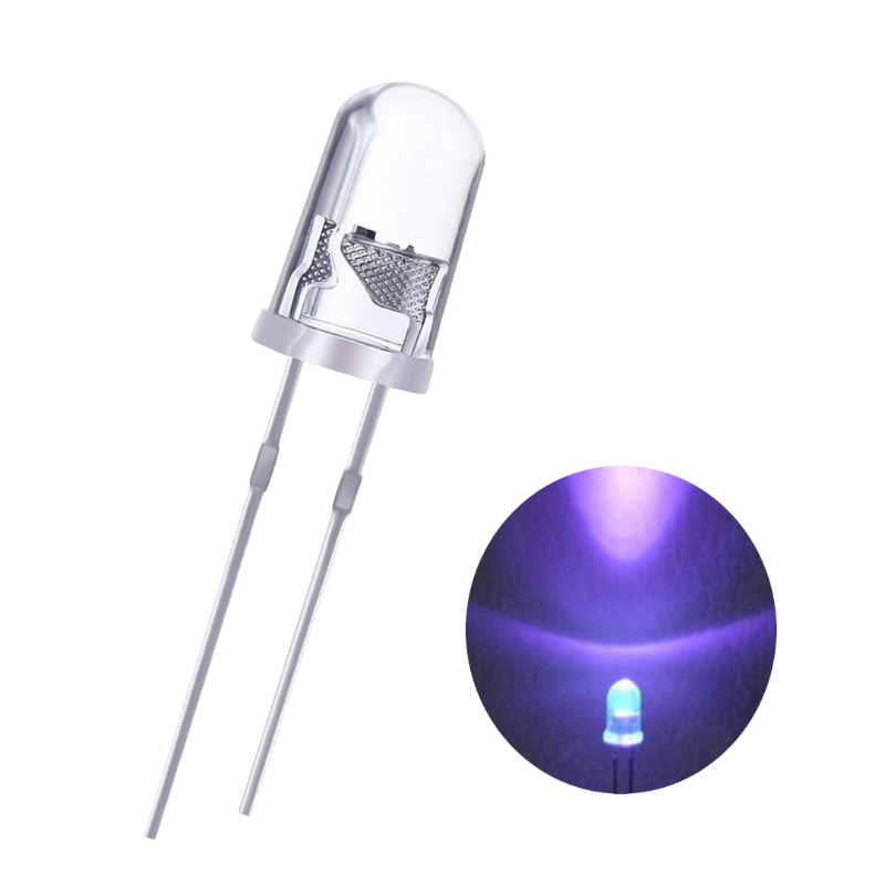 Led 5mm Round Uv Ultravioleta 395nm Everlight Led