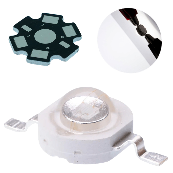 Led 3w Epistar Blanco Full Spectrum + Bases